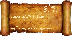 Besenyődi Timur névjegykártya